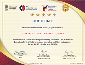 IIC Certificate Rating 4 stars for 2023-24